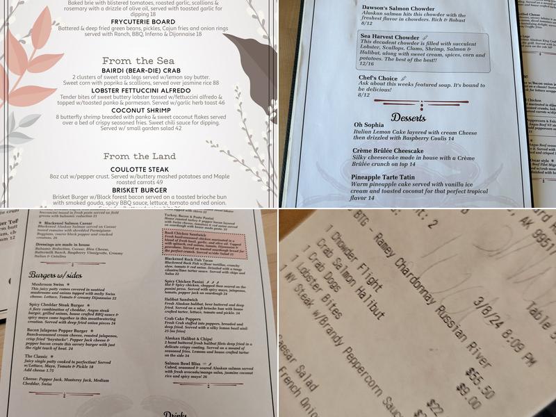 Alaska Chopped and Chowdered Menu