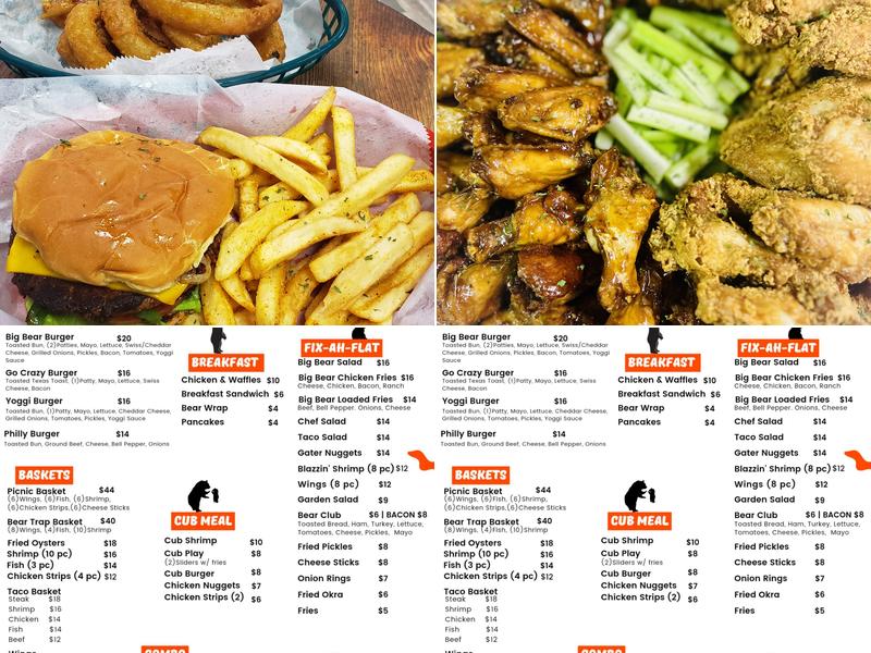 Bear Cafe and Lounge on Main Menu