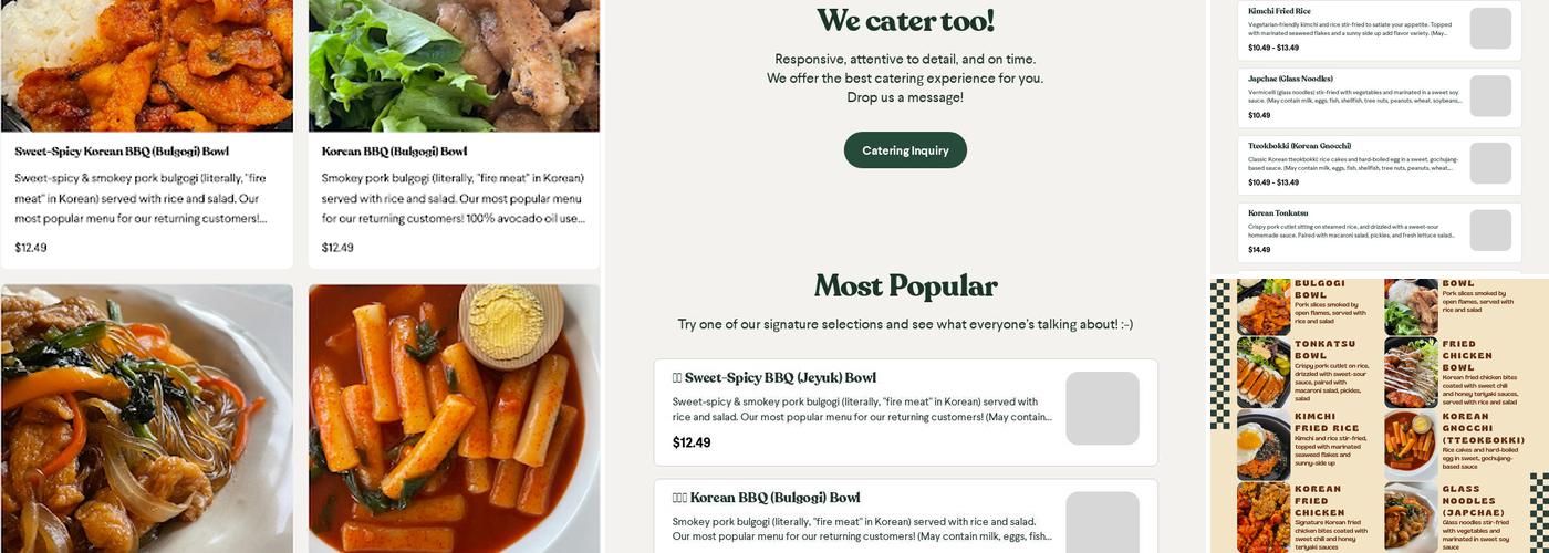 Kim's Kitchen Menu