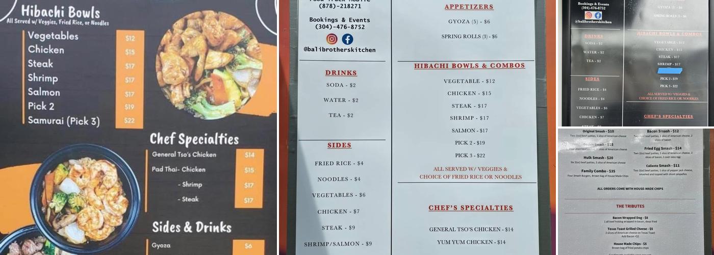 Bali Brothers Kitchen Menu