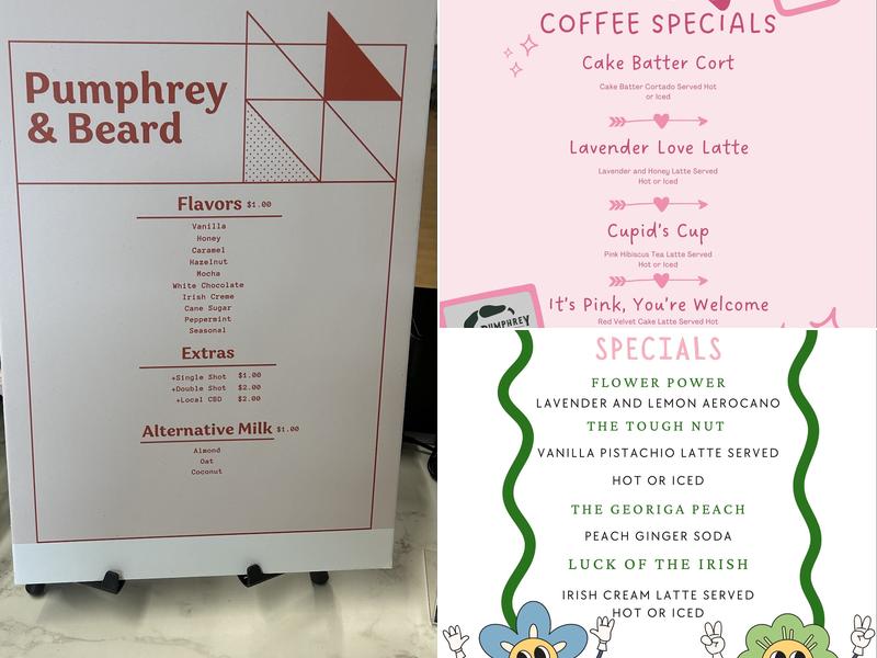 Pumphrey and Beard Coffee Company LLC Menu