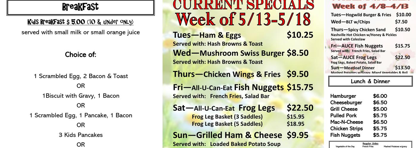 Cravin' Country Cafe Menu