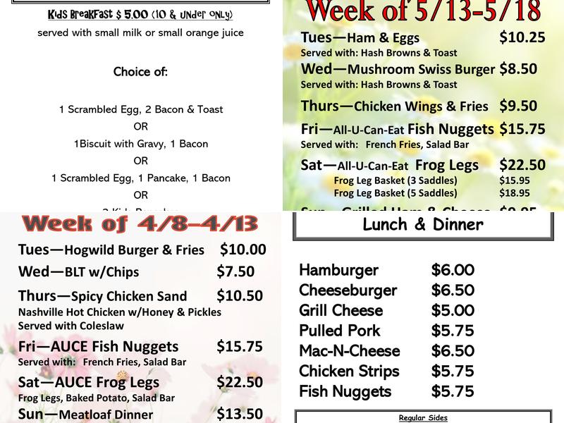 Cravin' Country Cafe Menu