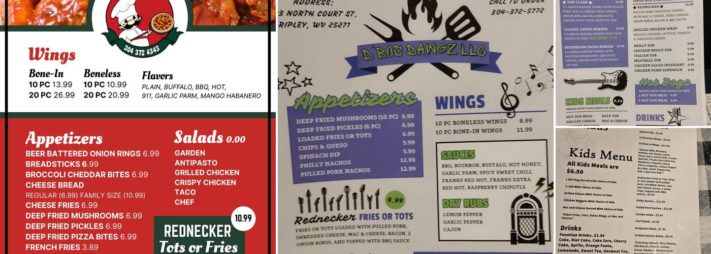 D'Bos Dawgz Menu