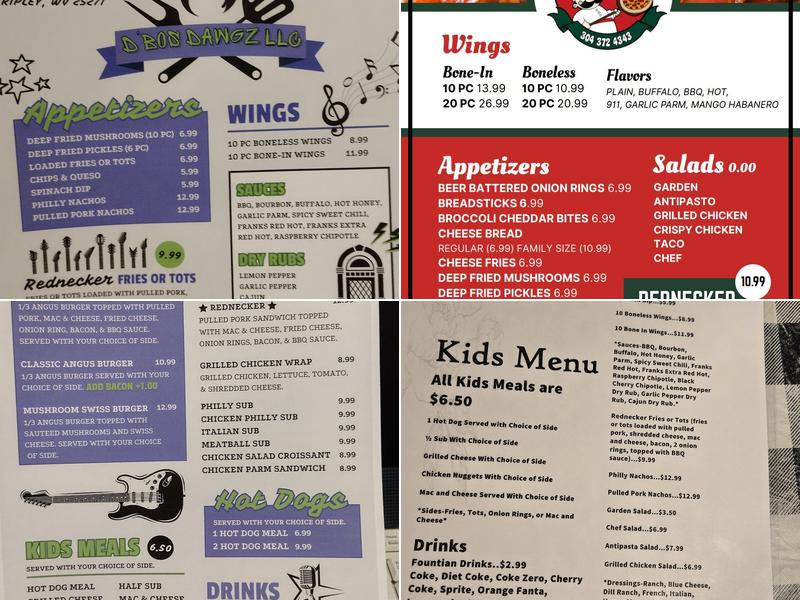 D'Bos Dawgz Menu