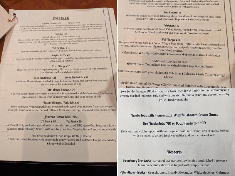 Doc Kelly's Public House Menu