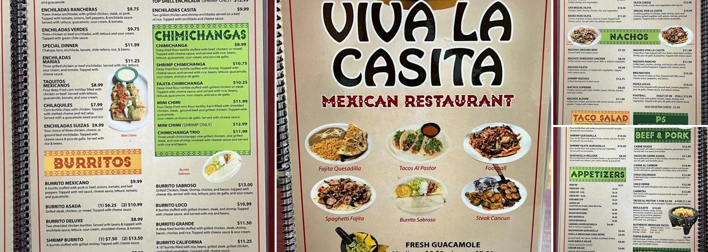 Viva La Casita Hamilton Alabama Menu