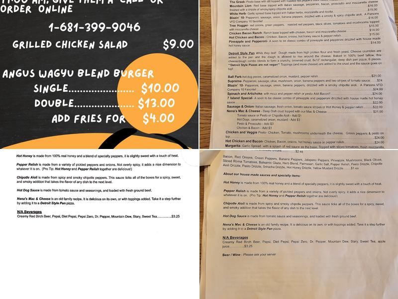 Black Fork Pizza and Riverside Brews Menu