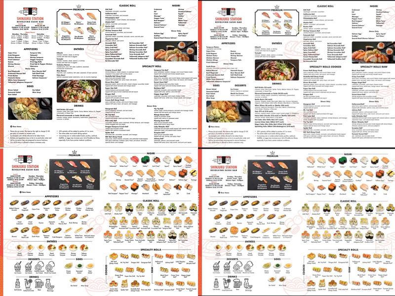 SHINJUKU STATION REVOLVING SUSHI BAR Menu