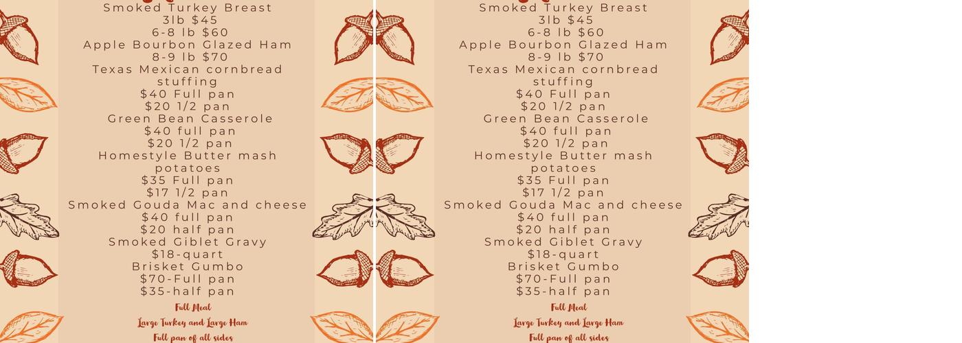 Long’s Craft Barbecue Menu