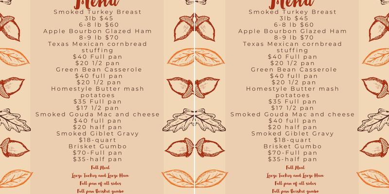 Long’s Craft Barbecue Menu