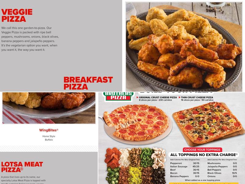 Hunt Brothers Pizza Menu