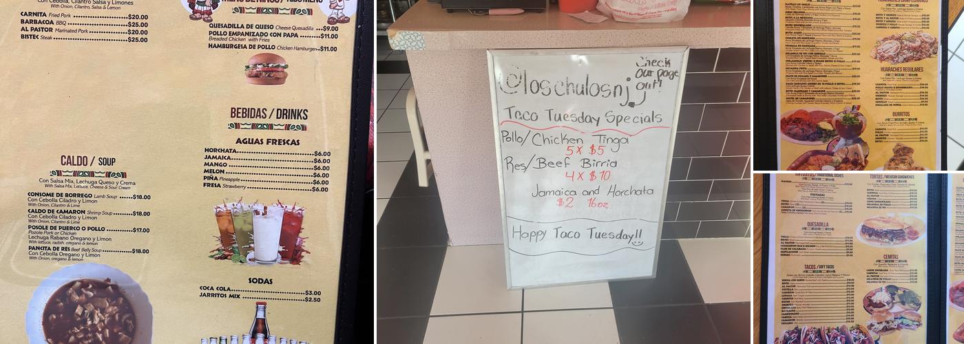 Los Chulos Mexican Restaurant Menu