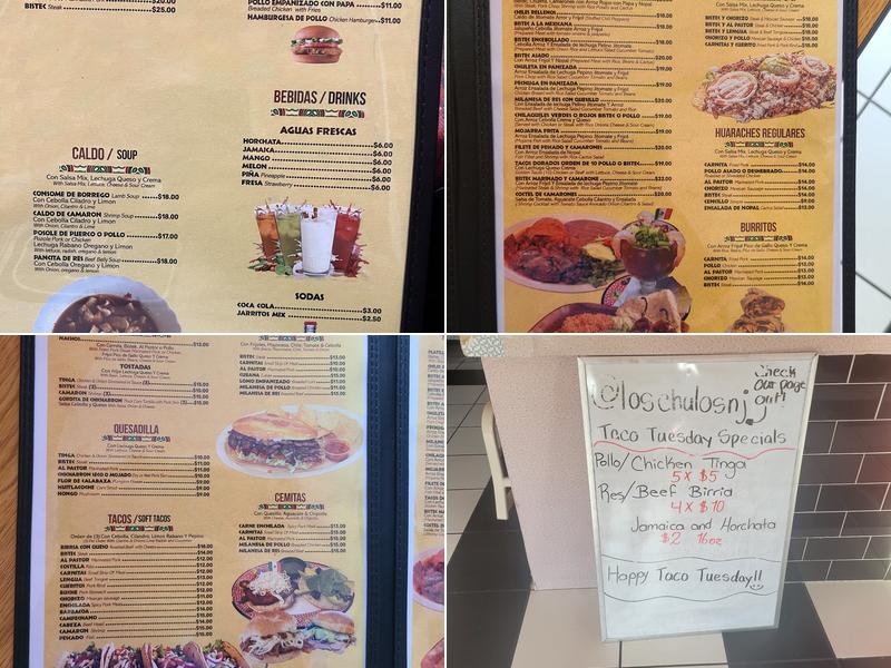 Los Chulos Mexican Restaurant Menu