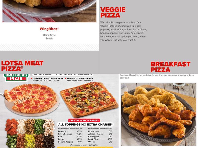 Hunt Brothers Pizza Menu