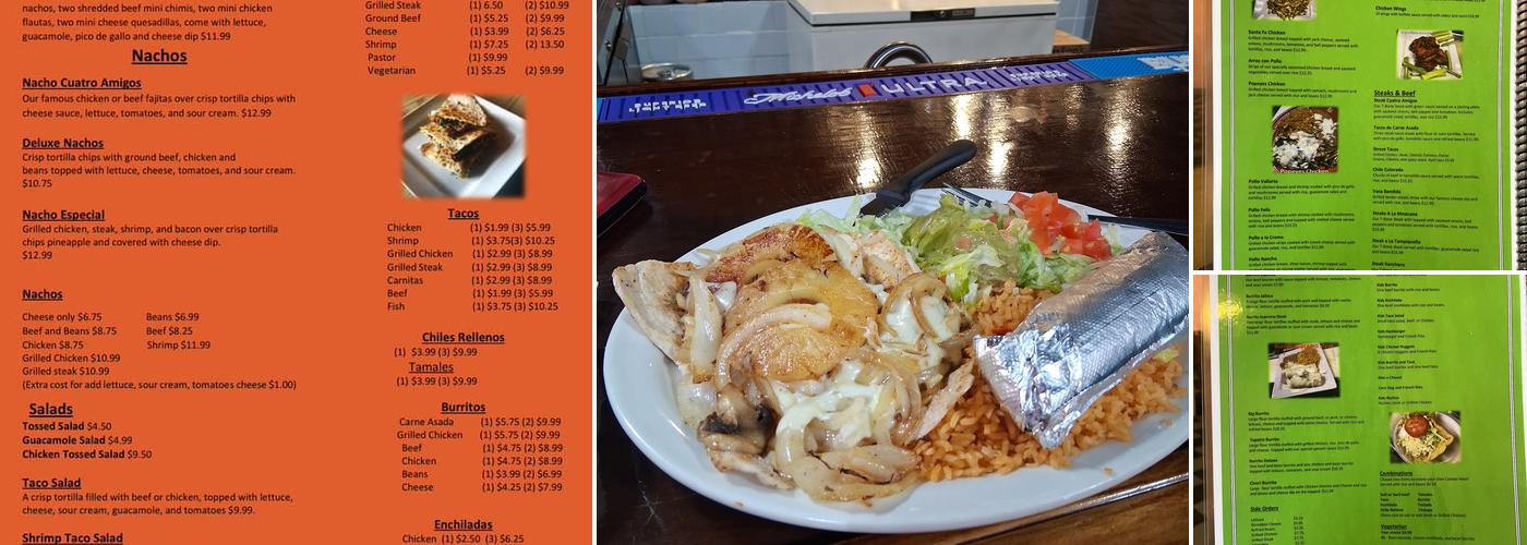 4 Amigos Mexican Restaurant Bar & Grill Menu