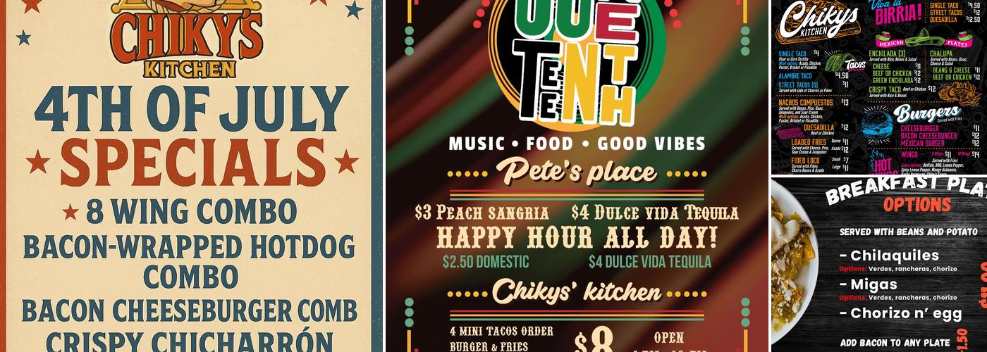 Chikys’ Kitchen Menu