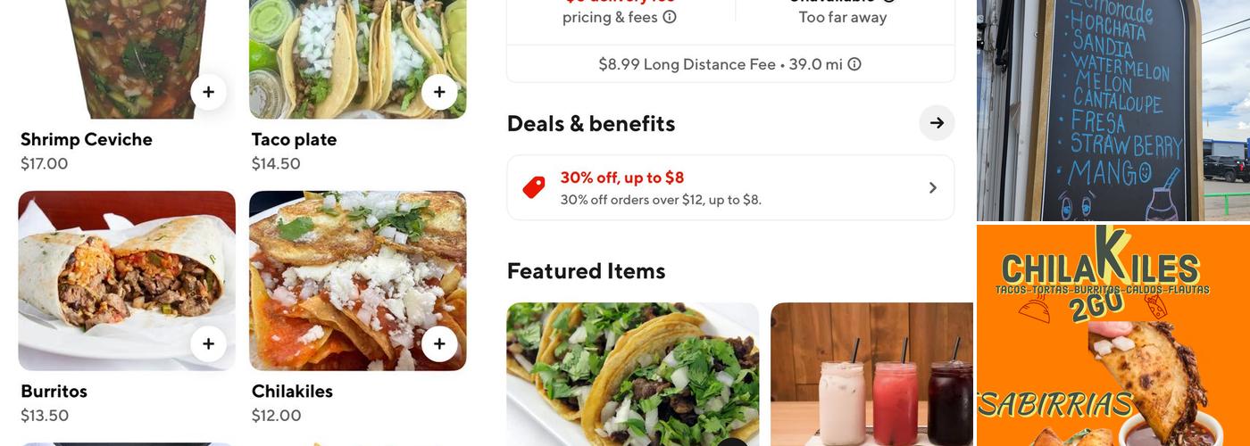 CHILAKILES 2 GO- TACOS - FOOD TRUCK Menu