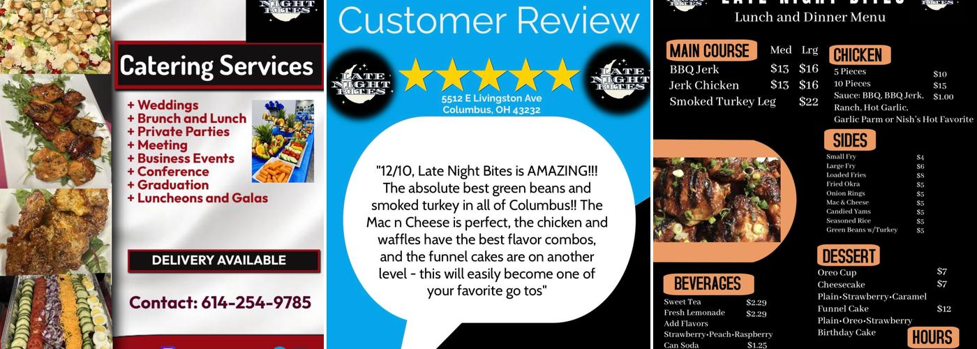 Late Night Bites Menu