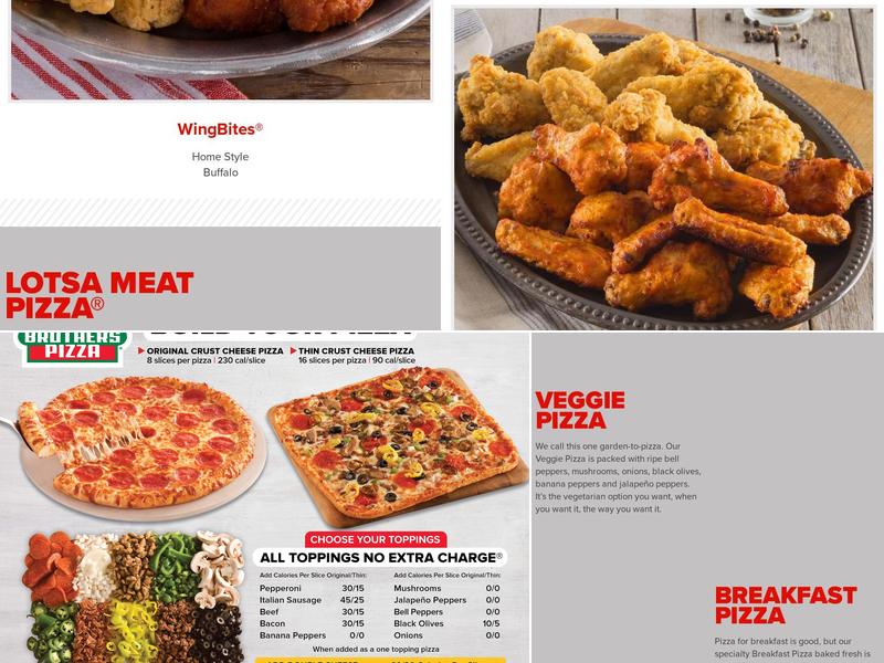 Hunt Brothers Pizza Menu