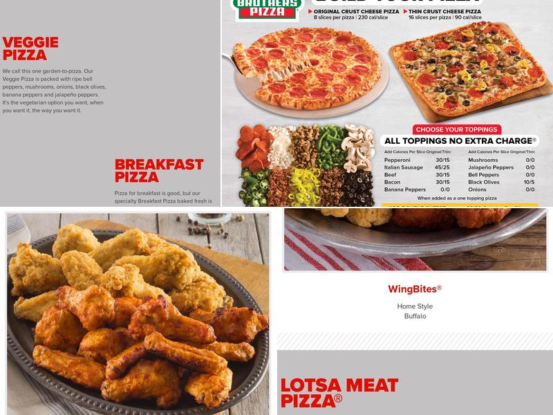 Hunt Brothers Pizza Menu
