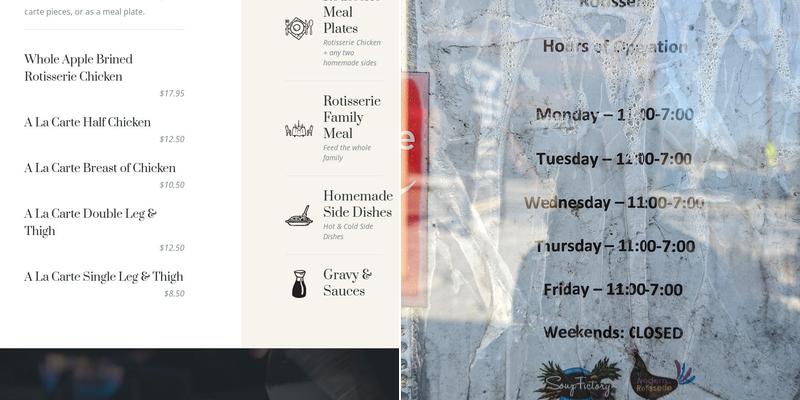 The Modern Rotisserie Menu