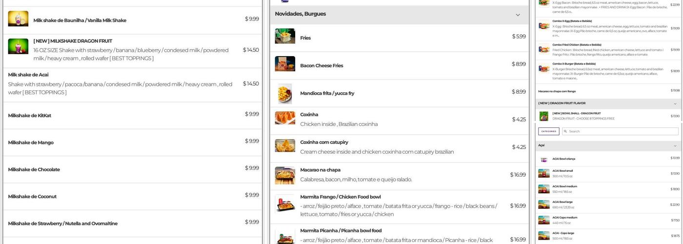 Yasai bowl Dracut Menu