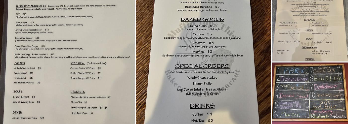 Muffin Tops This Bakery &Restaurant Menu