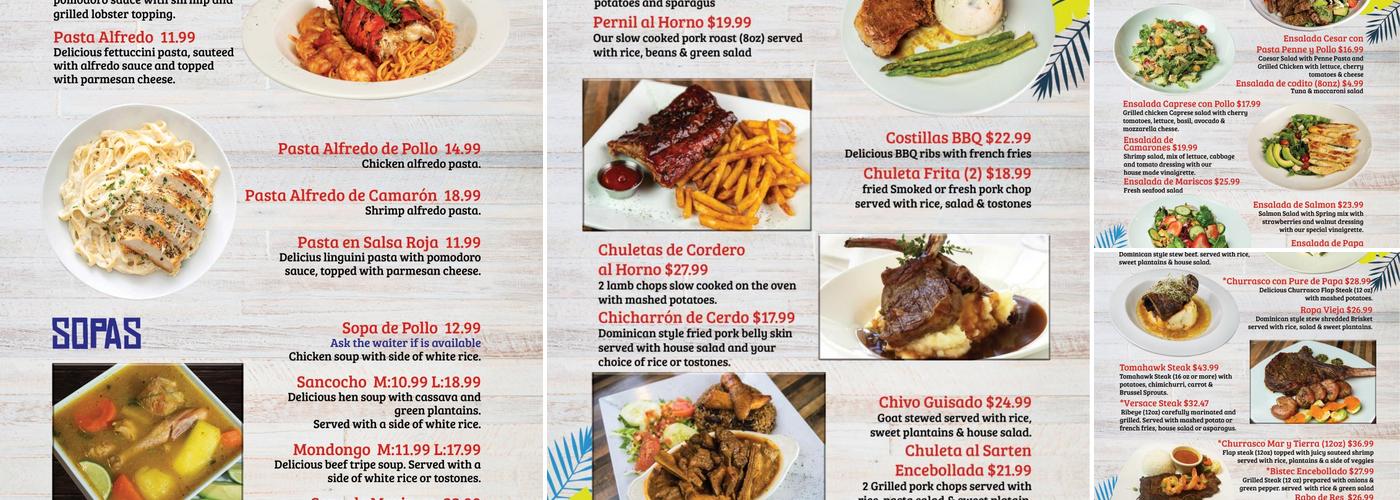Versace Dominican Restaurant Caribbean Food Menu