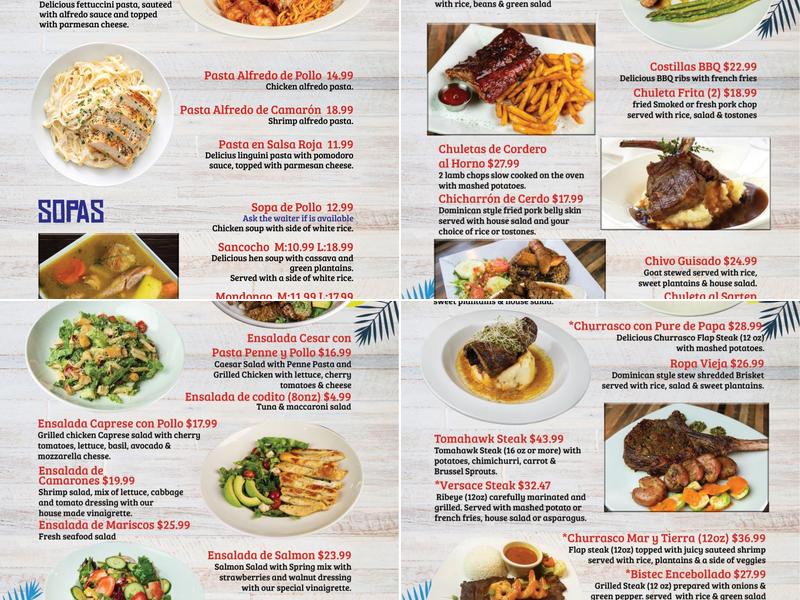 Versace Dominican Restaurant Caribbean Food Menu