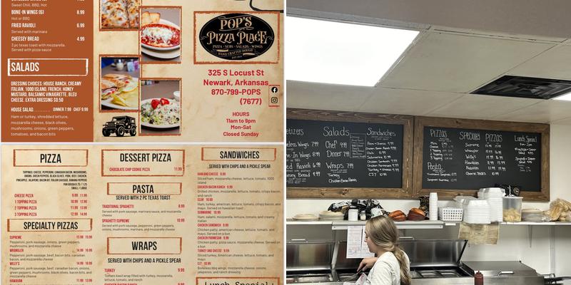 Pop’s Pizza Place Menu