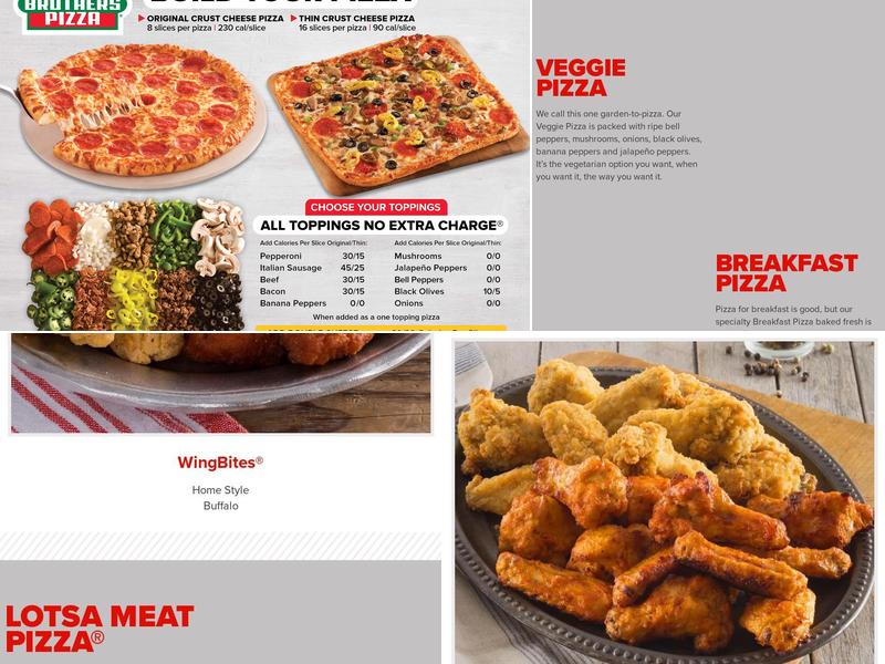 Hunt Brothers Pizza Menu