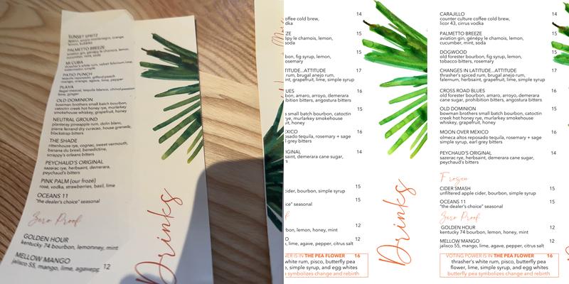Neutral Ground Bar + Kitchen Menu