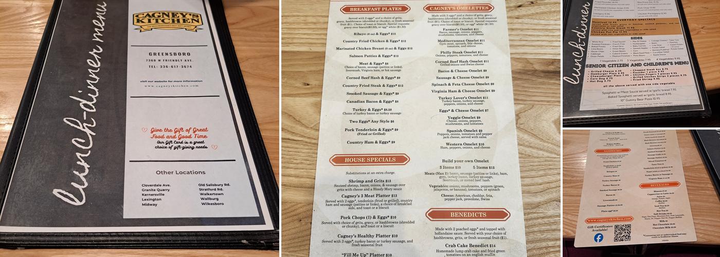 Cagney's Kitchen High Point Menu