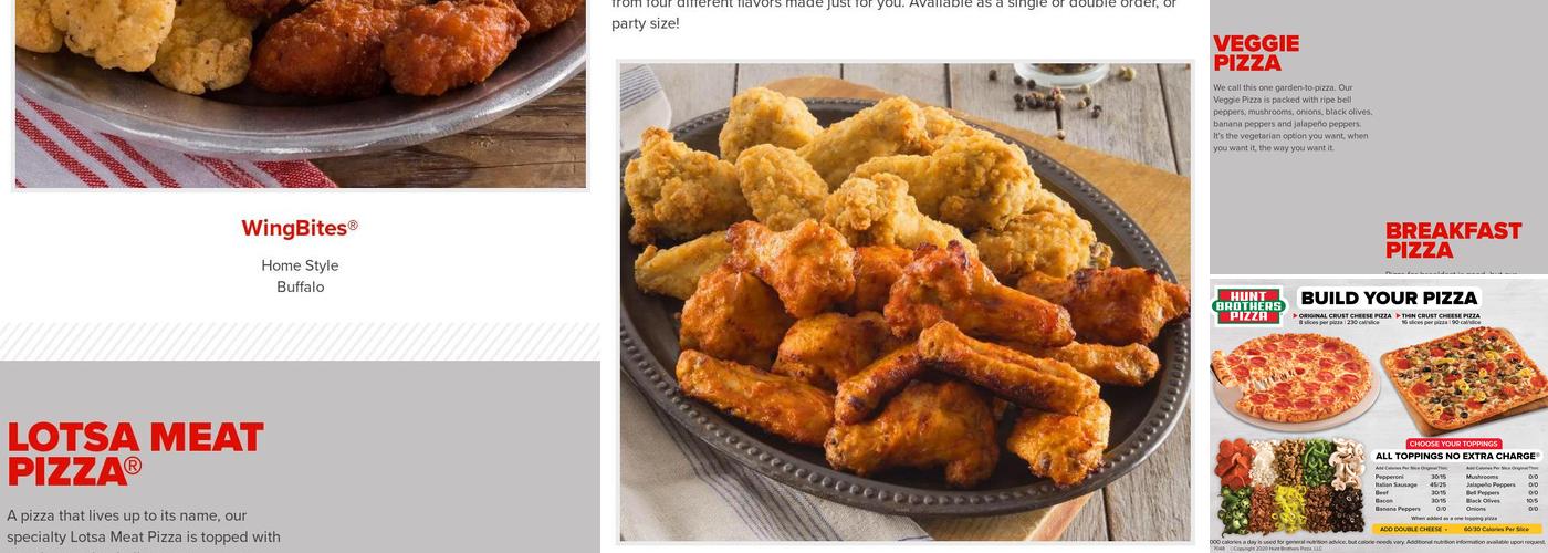 Hunt Brothers Pizza Menu