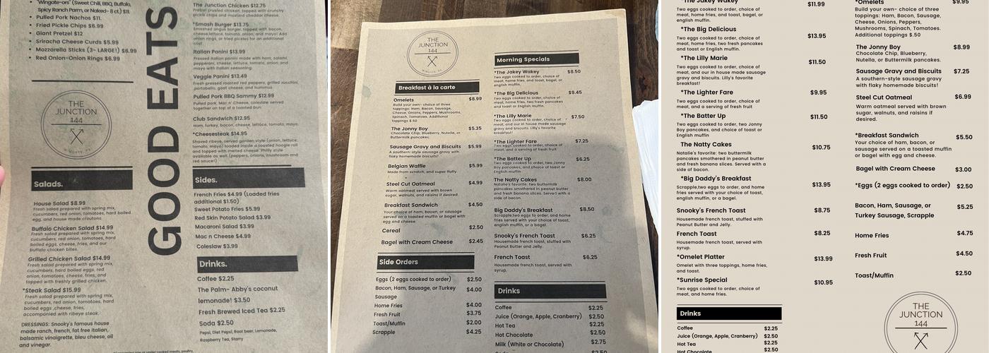 The Junction 144 Menu