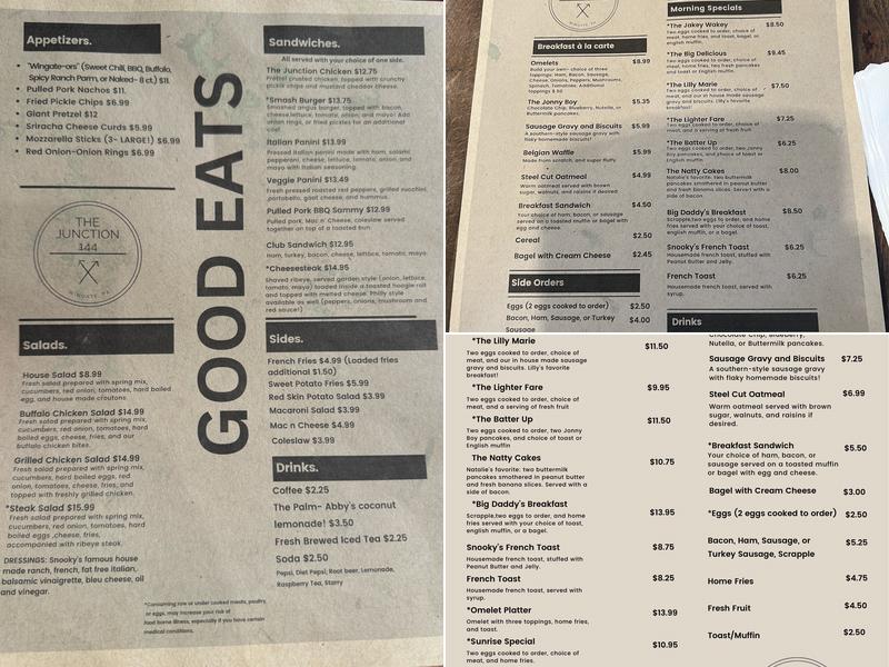 The Junction 144 Menu