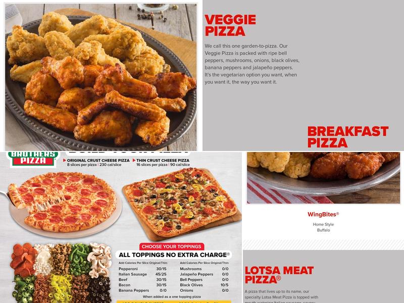 Hunt Brothers Pizza Menu
