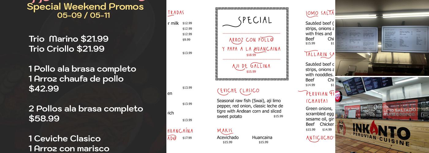 Inkanto Peruvian Cuisine Menu