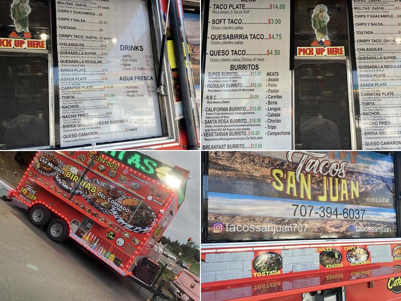 Tacos San Juan Menu