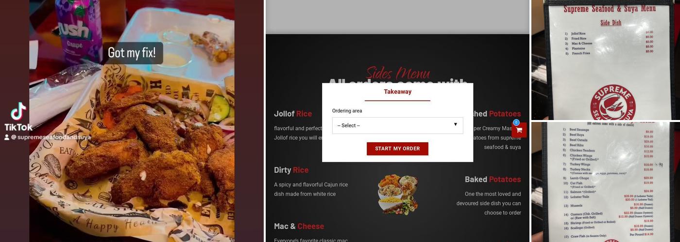 Supreme Seafood & Suya Menu