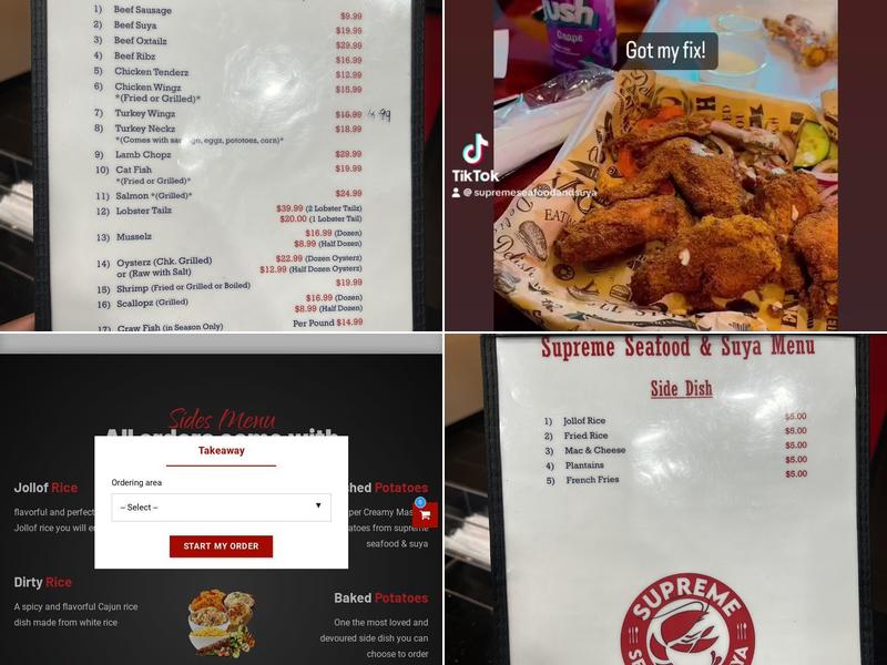 Supreme Seafood & Suya Menu