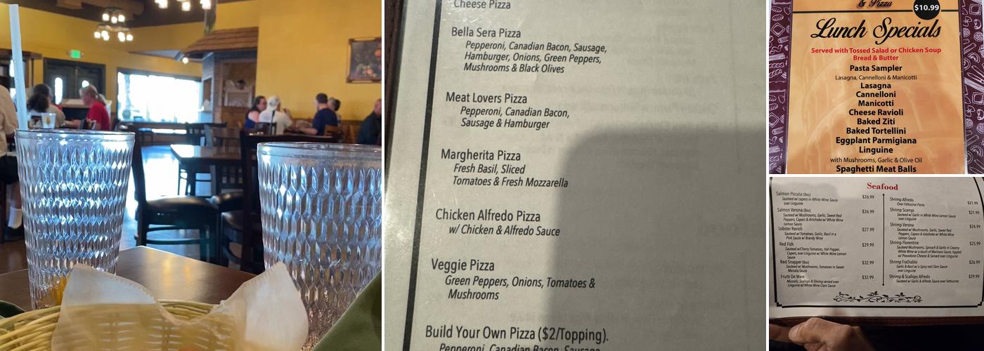 Bella Sera New Braunfels Menu