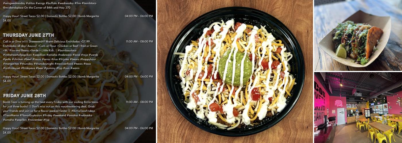 Bomb Taco Menu