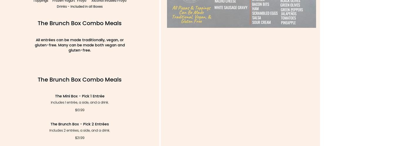 The Brunch Box - Capitol District Menu