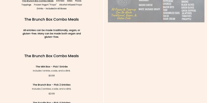 The Brunch Box - Capitol District Menu