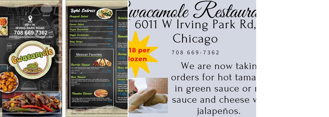Gwacamole Restaurant Menu