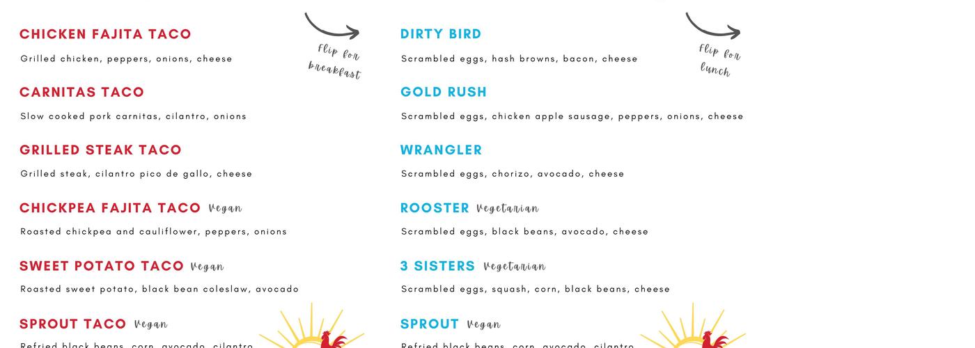 Early Bird Tacos - Catering Menu