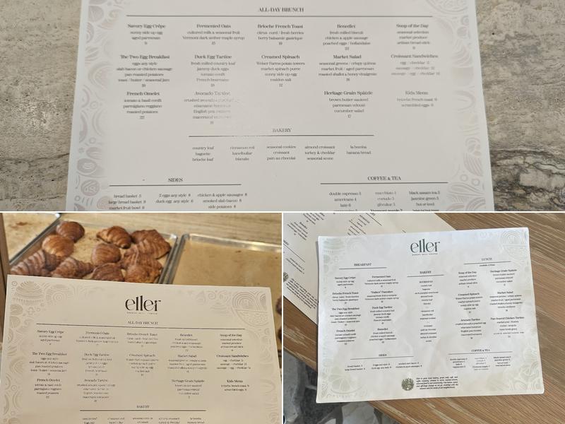 Eller Bakery Menu