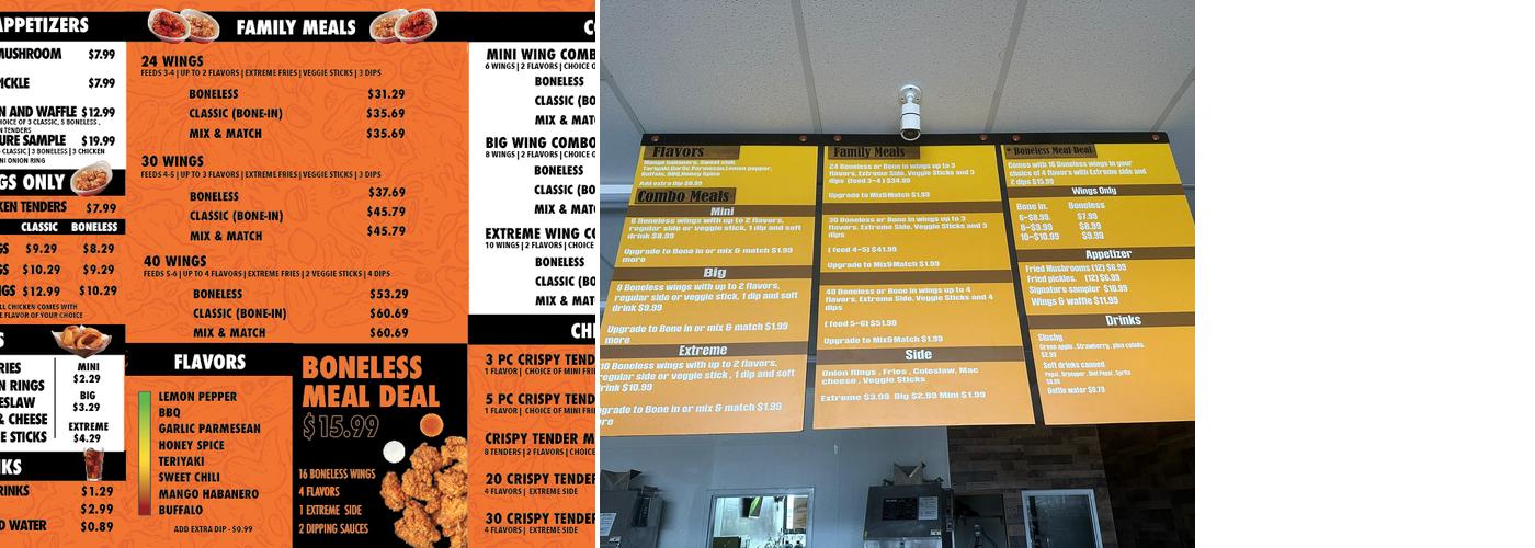 Wings & Rings Menu